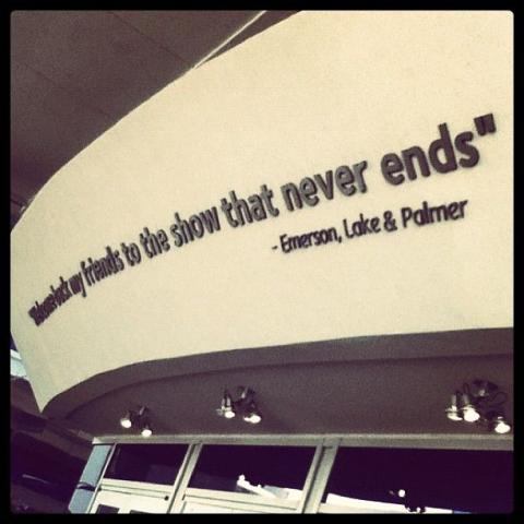 Theatre with an ELP quote over the awning, I forget where, maybe Sheffield