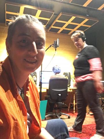 Daphne and Tricia (and Jess in the producer's chair)